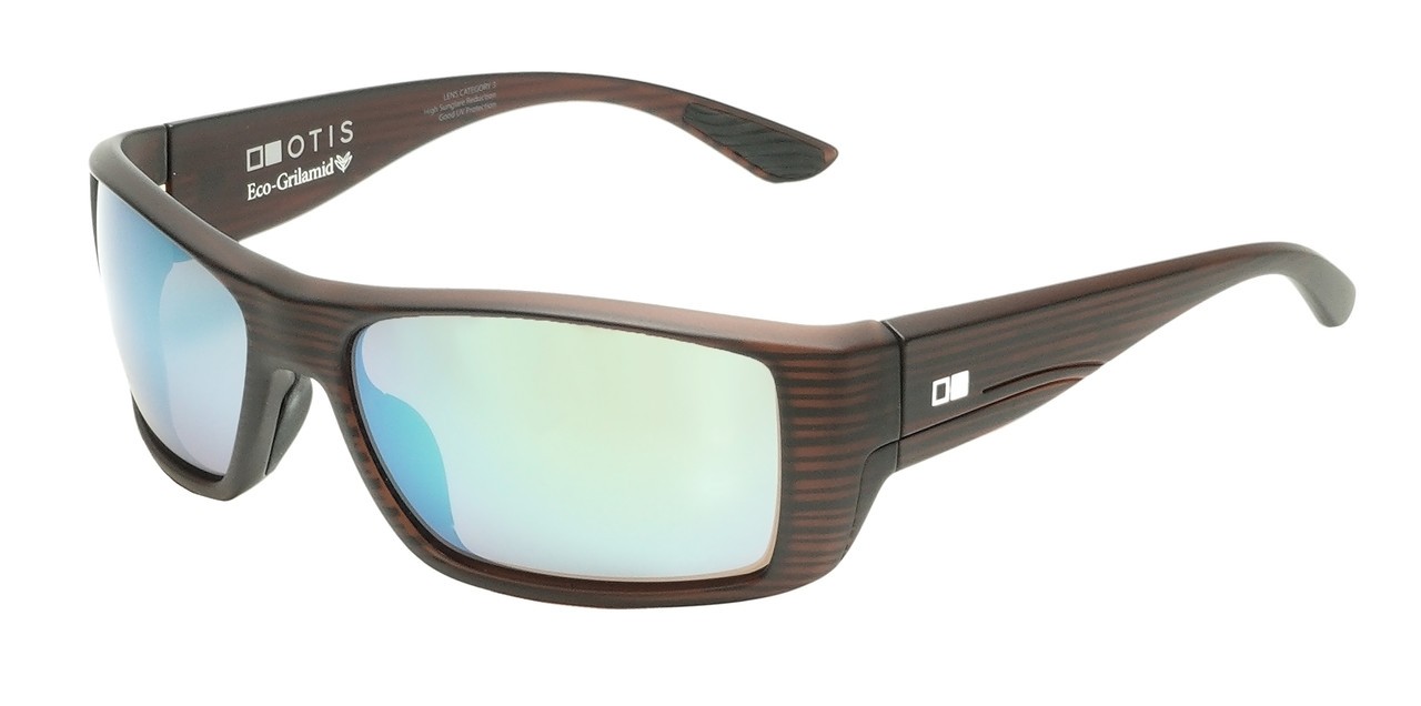 OTIS Coastin Slim Sunglasses in Matte Woodland/Polarized Mirror Green Glass 61mm