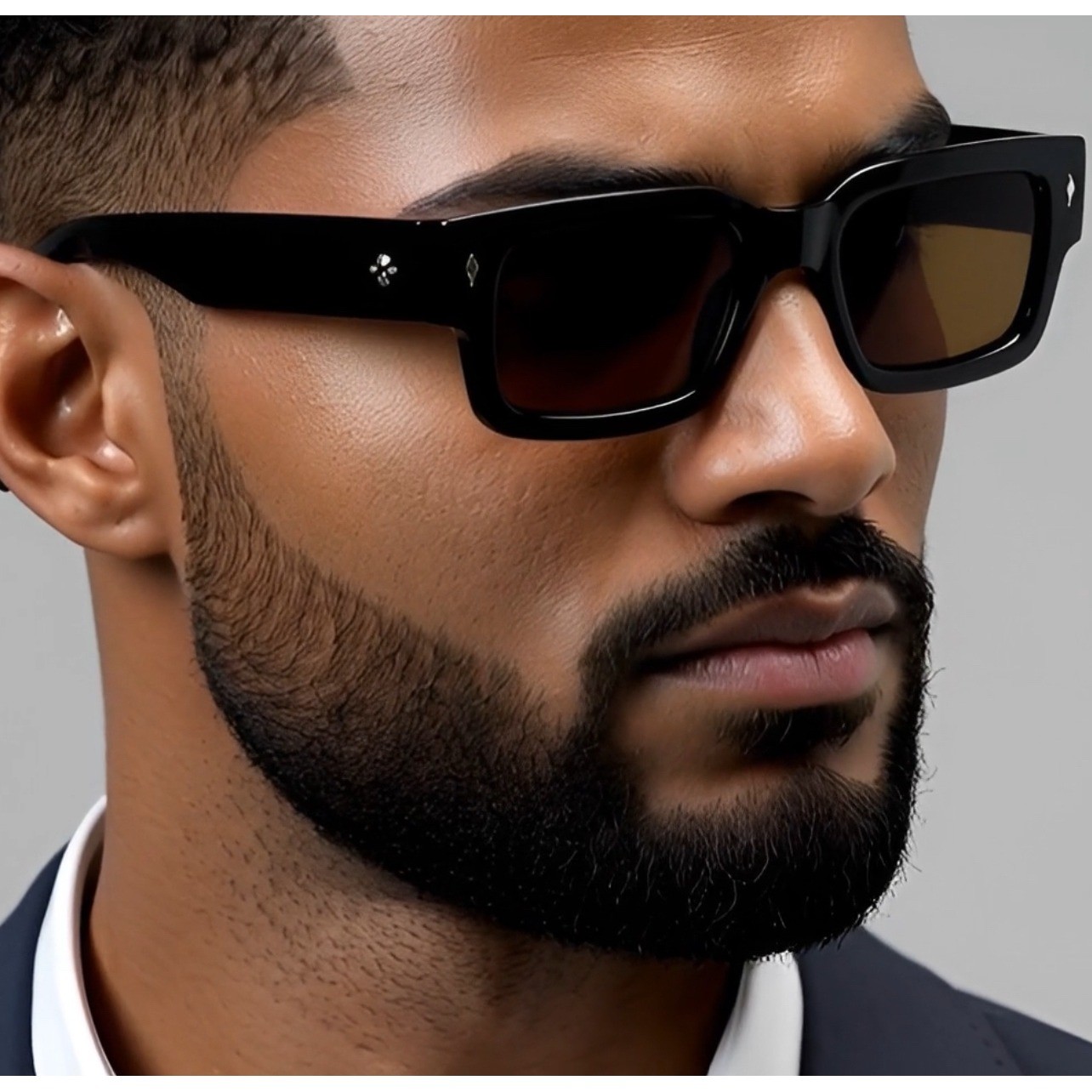 Chunky Square Frame Sunglasses Men Fashionable Style Luxury Model Lentes Gafas