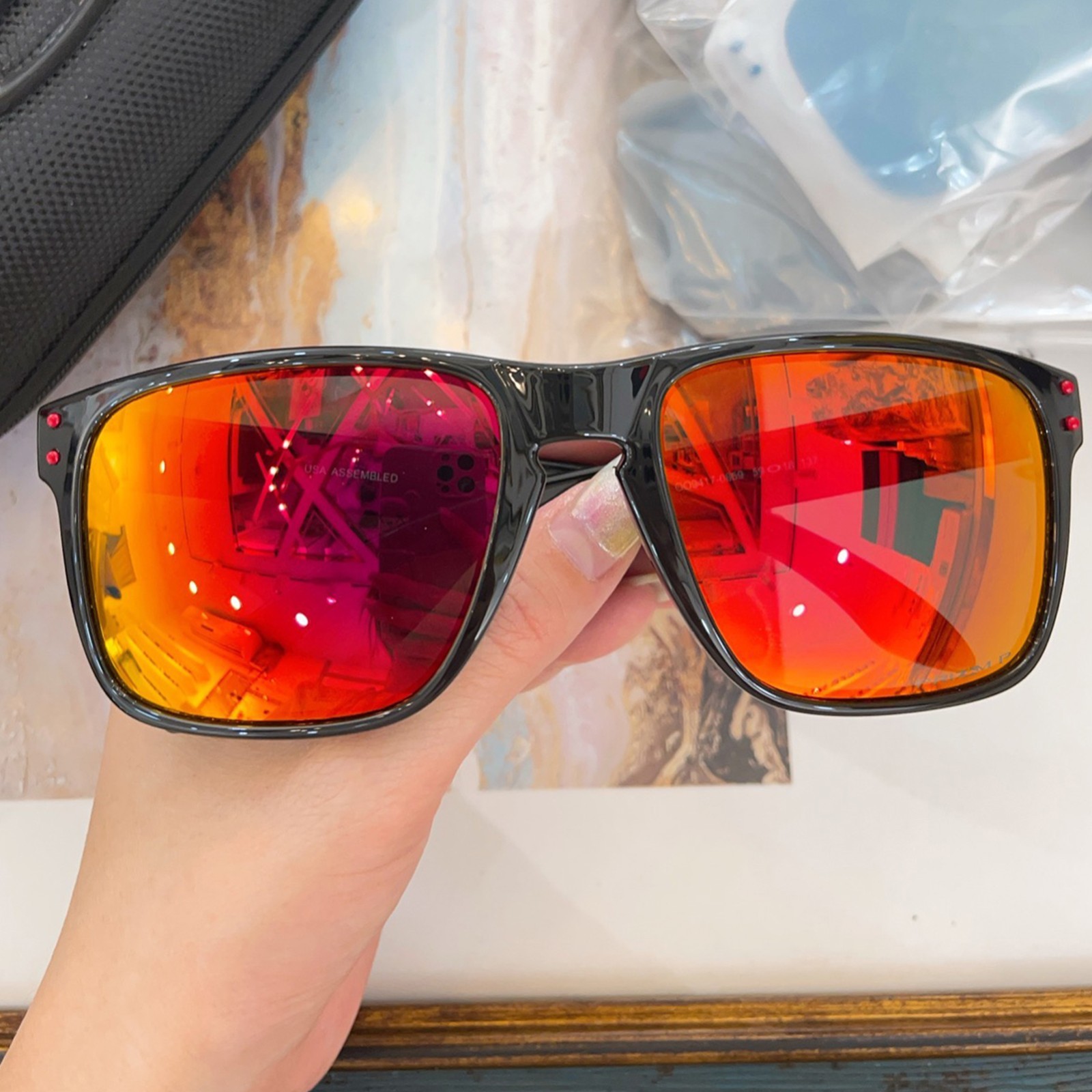 Oakley Holbrook XL OO9417 Black/Prizm Ruby Polarized Sunglasses 140mm