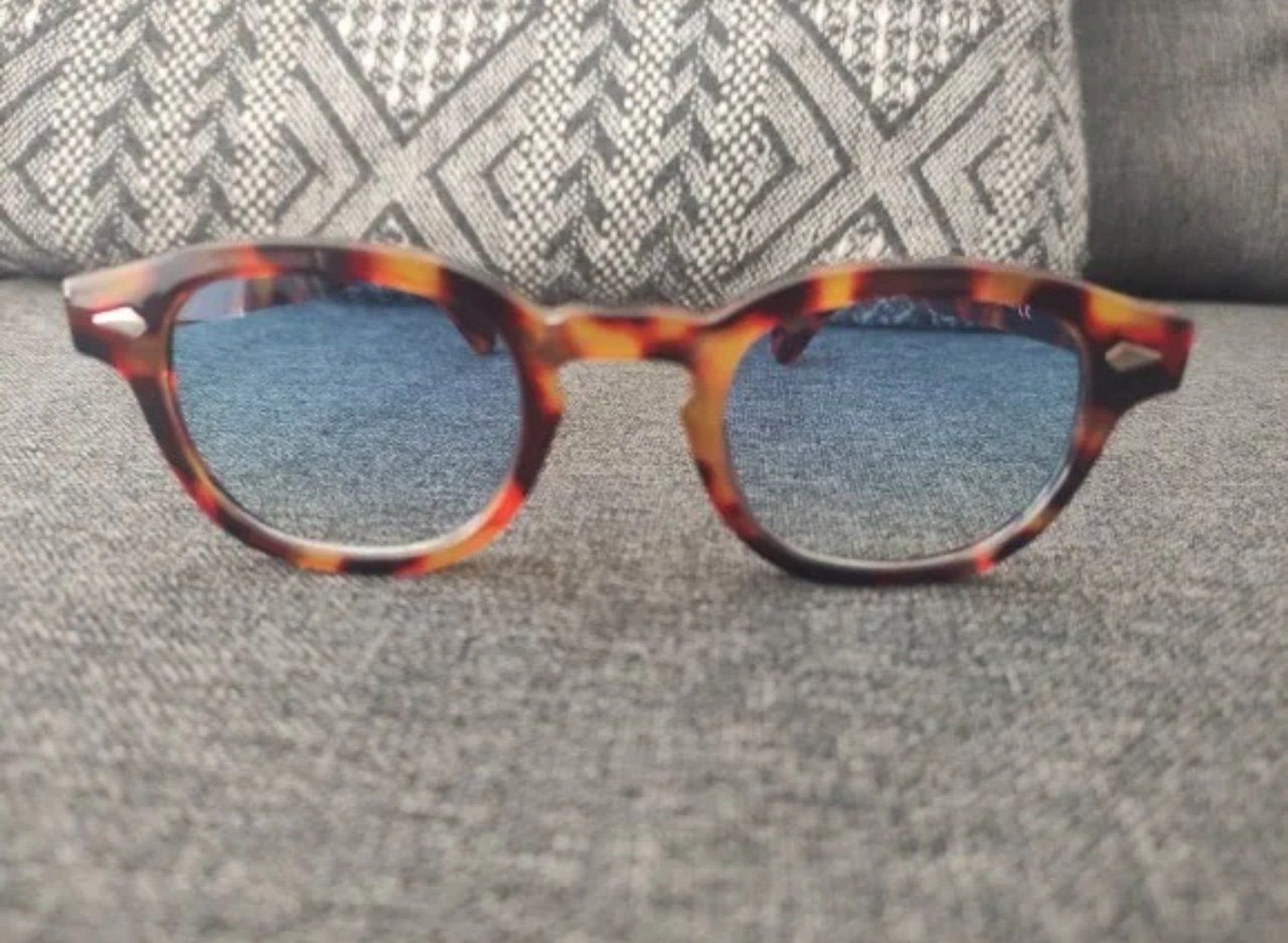 Vintage Tortoise Shell Round Sunglasses Women Men 2024 Brand Design Retro Rivet