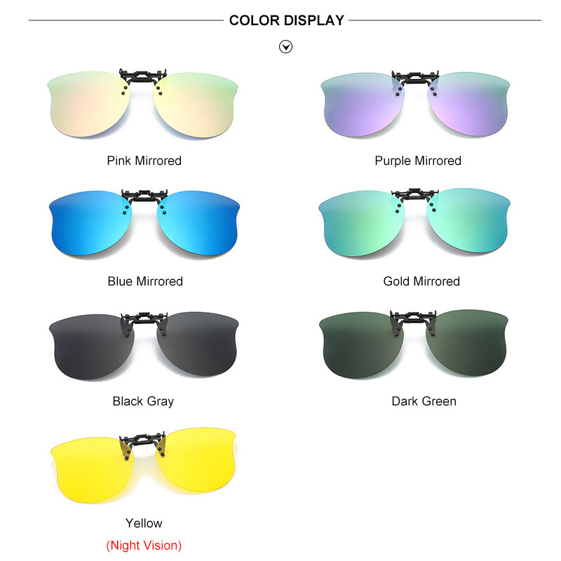 Polarized Clip-on Sunglasses Rimless Flip Up Glasses Over Prescription Glasses