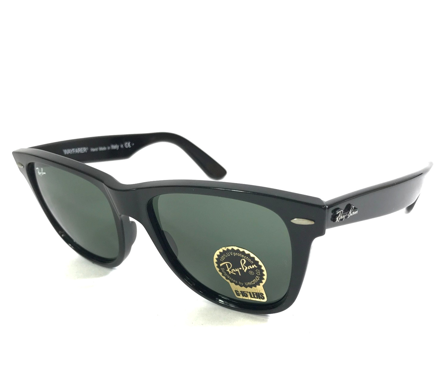 Ray-Ban Sunglasses WAYFARER RB2140 901 Polished Black Frame w/ G-15 Lenses 54 mm