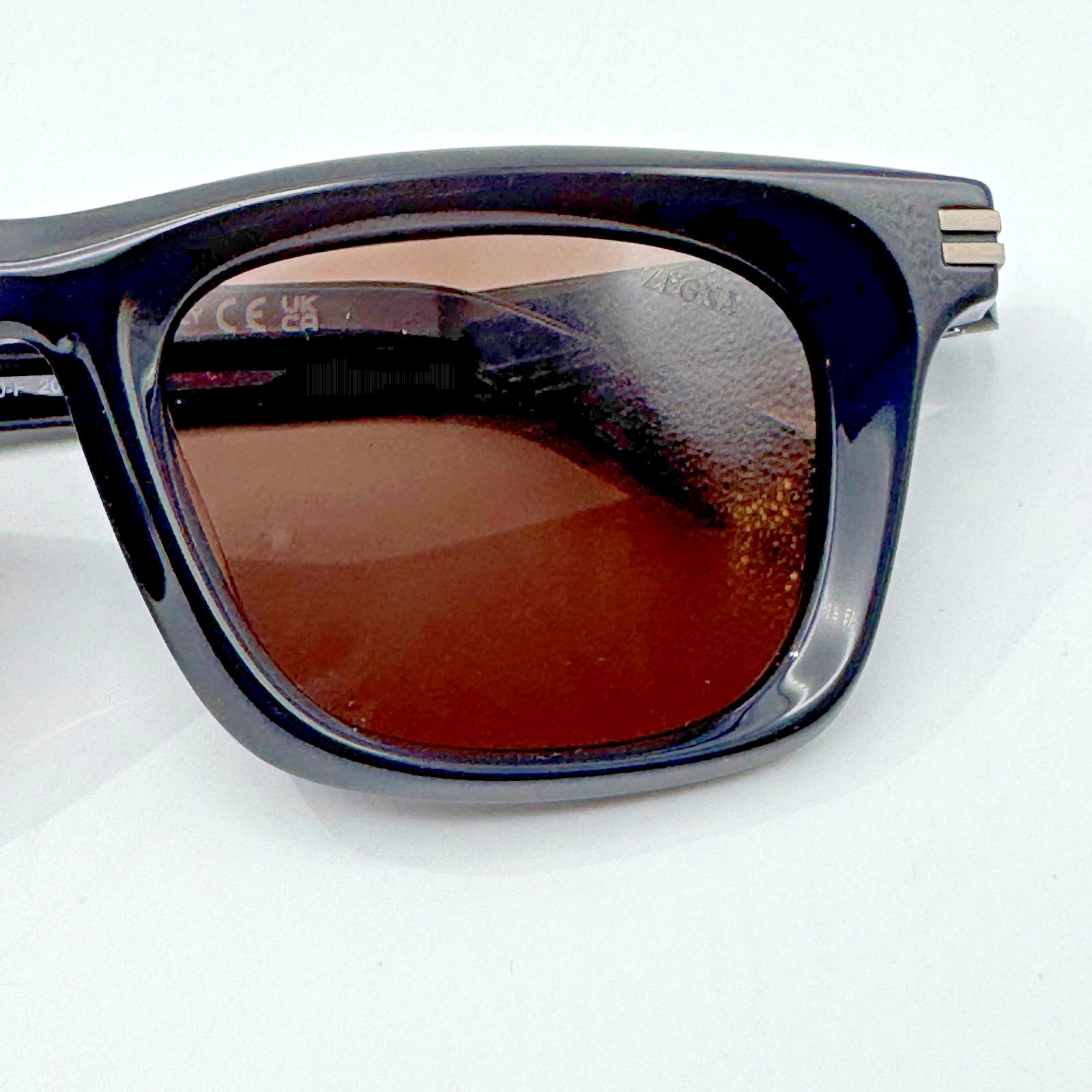 Ermenegildo Zegna Sunglasses EZ0270-F 20E Black Square Frame Brown Lens 52mm New