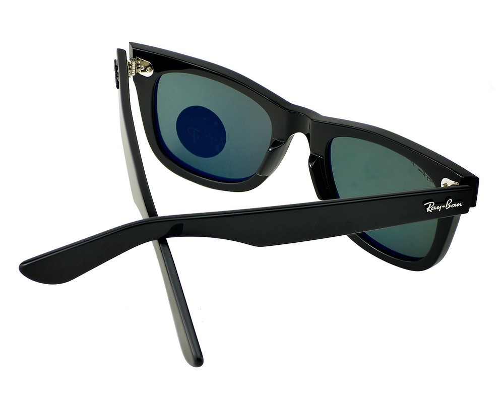 Ray-Ban RB2140 Original Wayfarer Black Frame Polarized Green Lenses 50mm Unisex