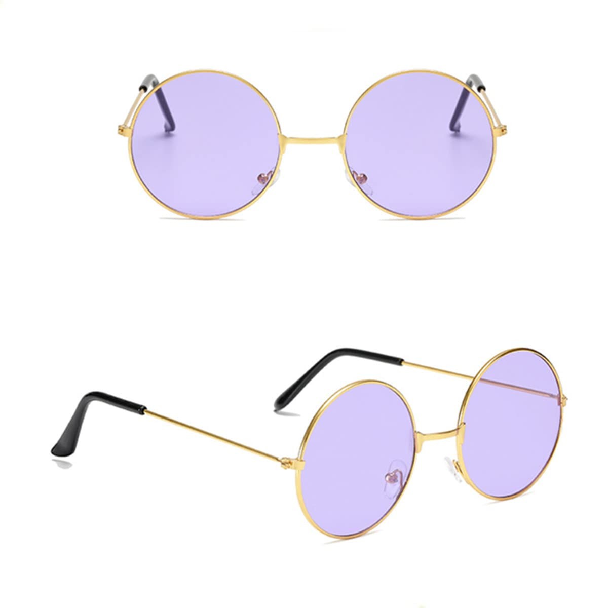 Beetoo Round Hippie Glasses, 2PCS Blue, Purple 127 mm/5inch, Blue.