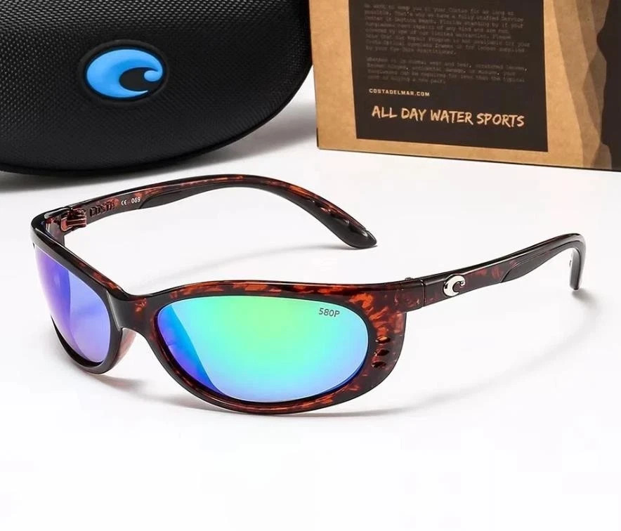 Costa Del Mar Brine Tortoise Shell Frame /Green Mirror Polarized Sunglasses 580p