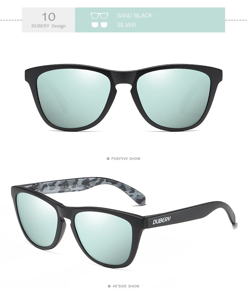 DUBERY Square Polarized Sport Sunglasses For Men Women Driving Fishing Glasses