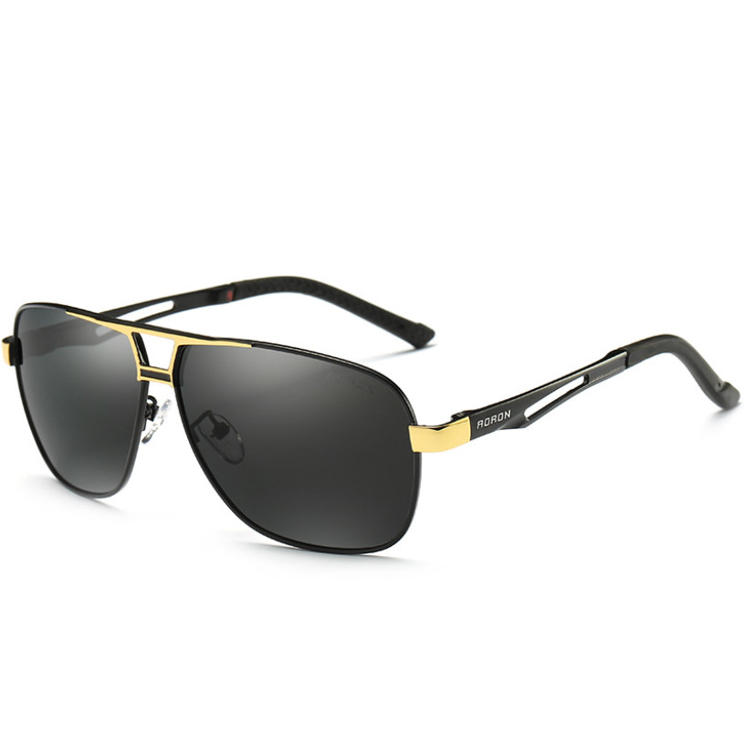 Men Square Metal Tinted Nearsighted Myopia Eyeglasses Outdoor Driving Sunglasses