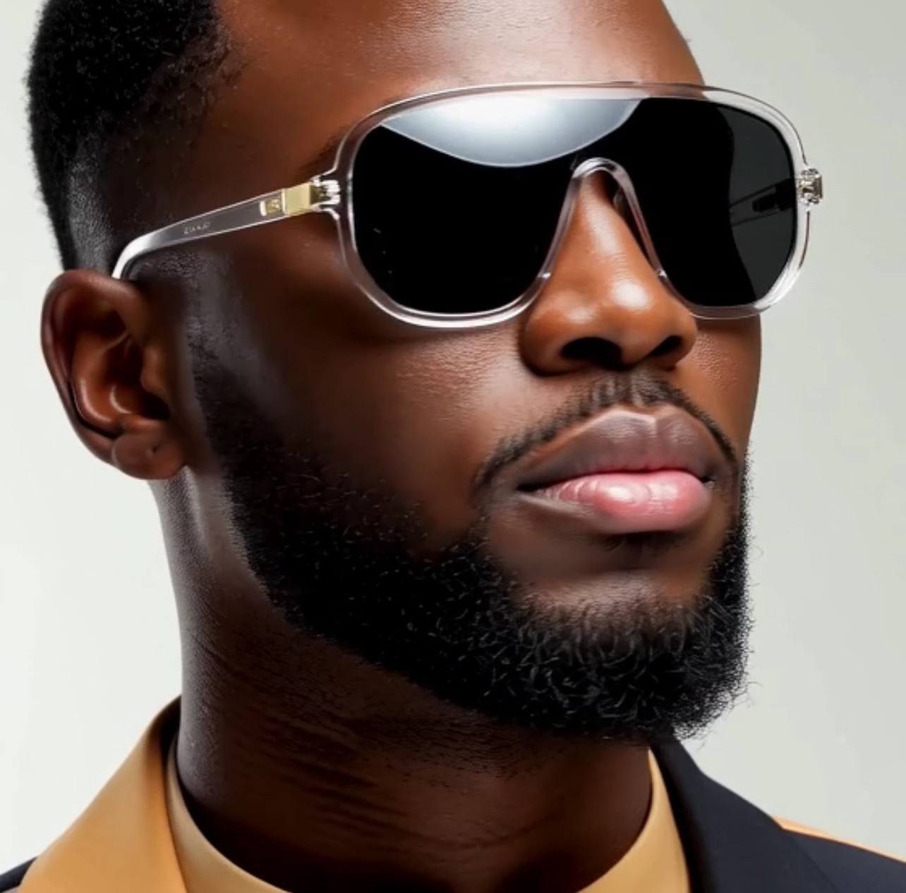 Men Guy Dude Square Sunglasses Shades 100% UV Protection Fashion Flat Black Lens