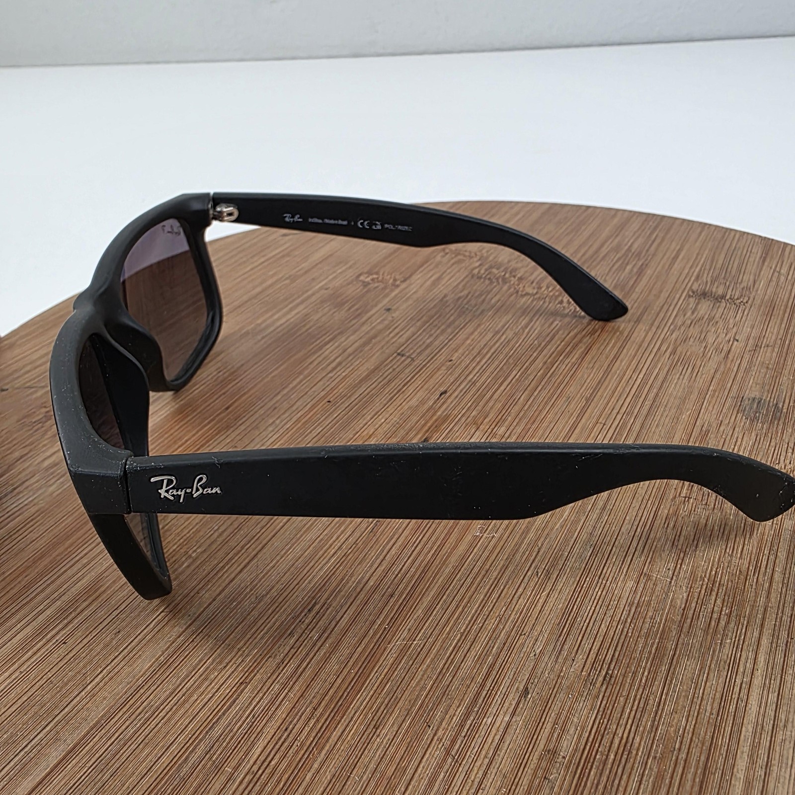 Ray-Ban RB4165L Justin Sunglasses Mens 57-16 Black Gray Polarized Square Brazil