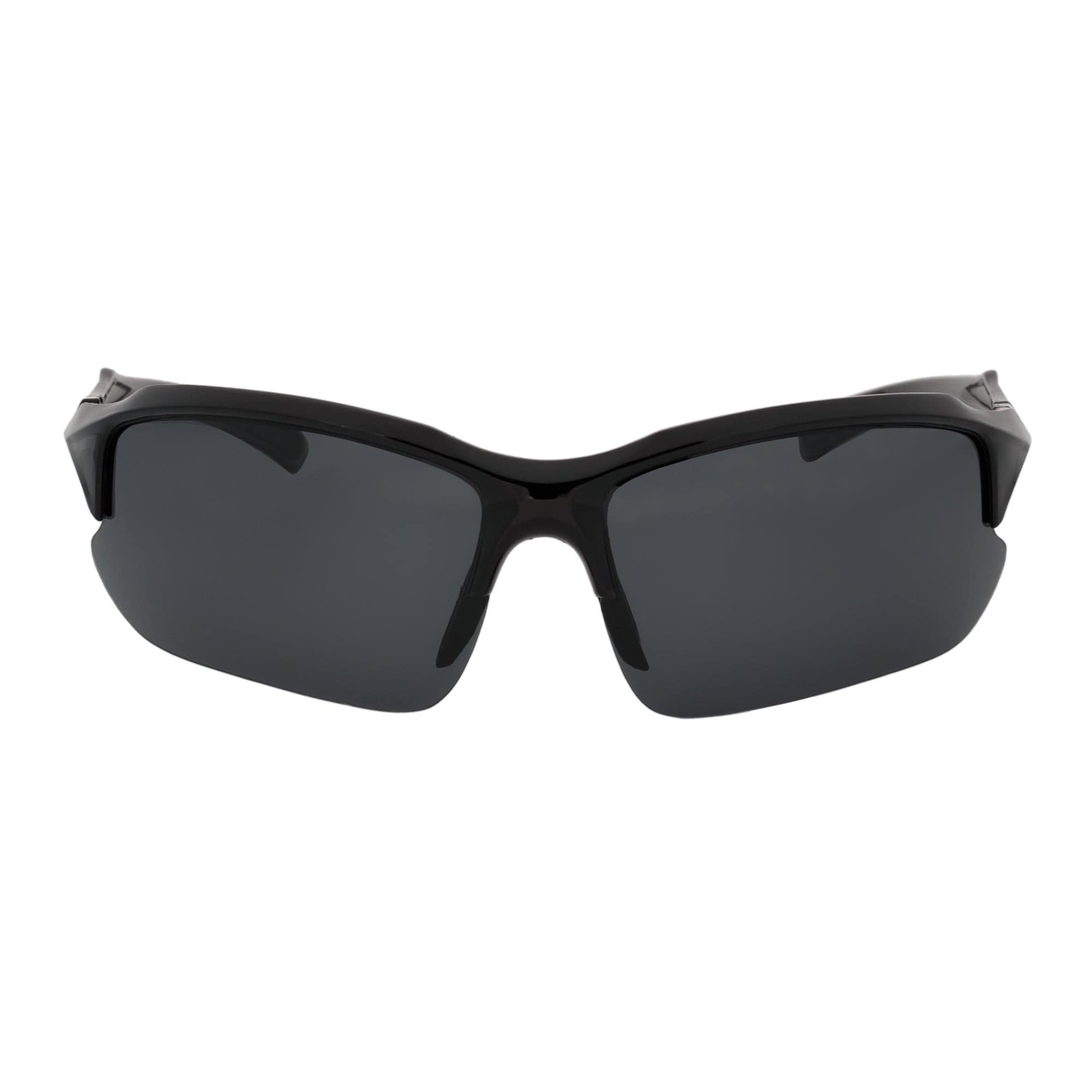 PACIFIC – Polarized Rimless Half Frame Sports Wraparound Sunglasses Gloss Black