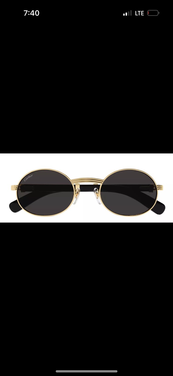 Cartier Sunglasses Black Buffalo Horn And Gold. Box, Papers and Receipt