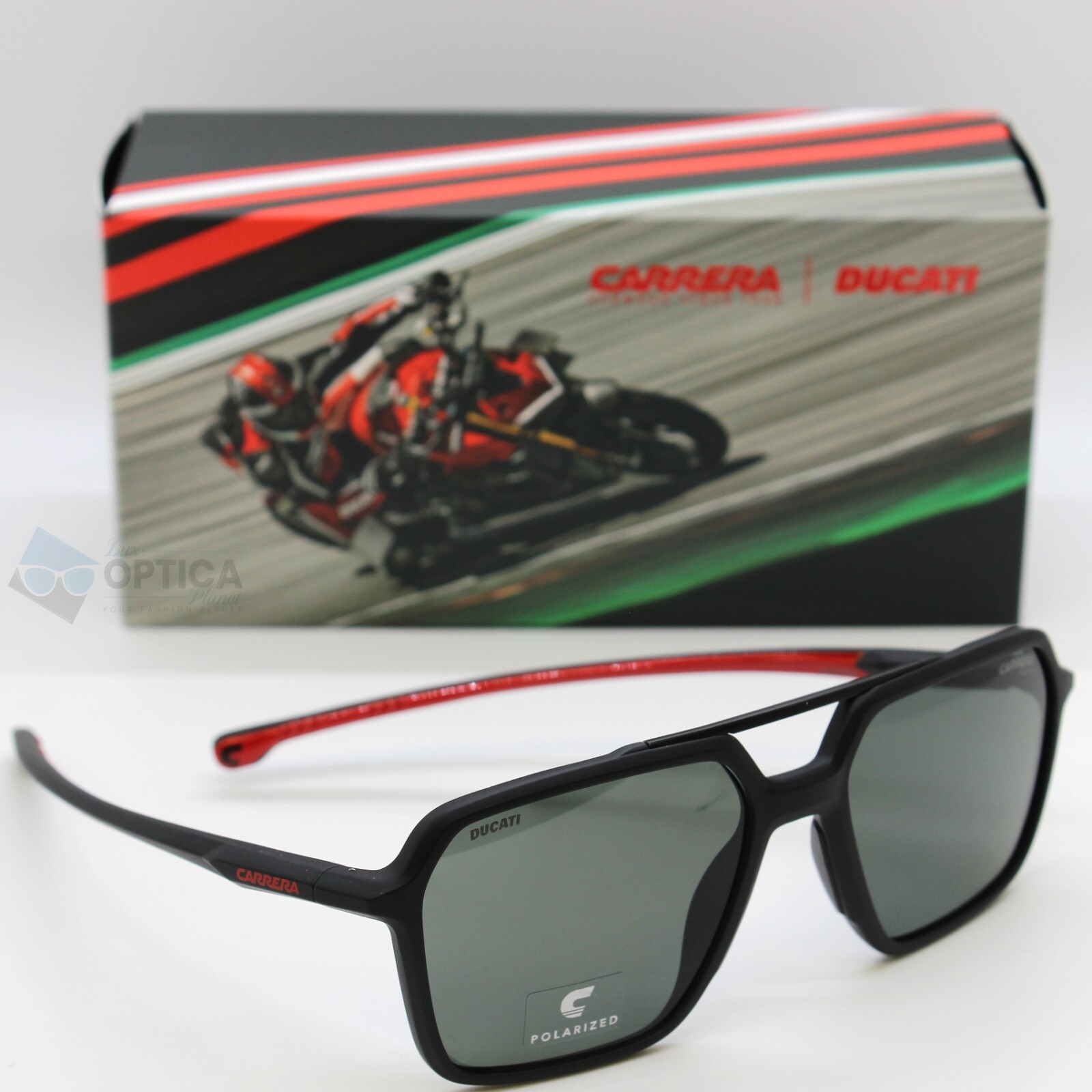 NEW Carrera CARDUC 042/S Ducati Polarized Sunglasses Matte Black-55mm Authentic
