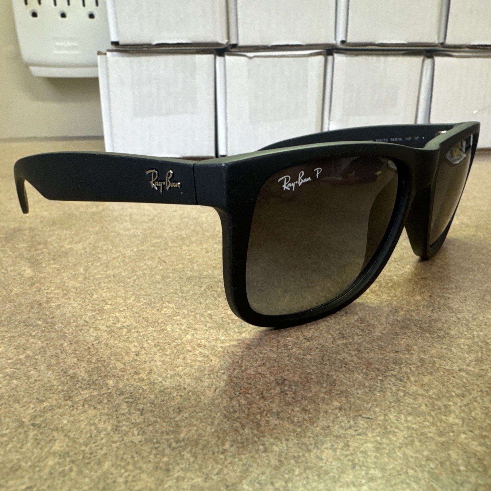 Ray-Ban RB4165 622/T3 54-16 Justin Gray Polarized Sunglasses – Matte Black #J43