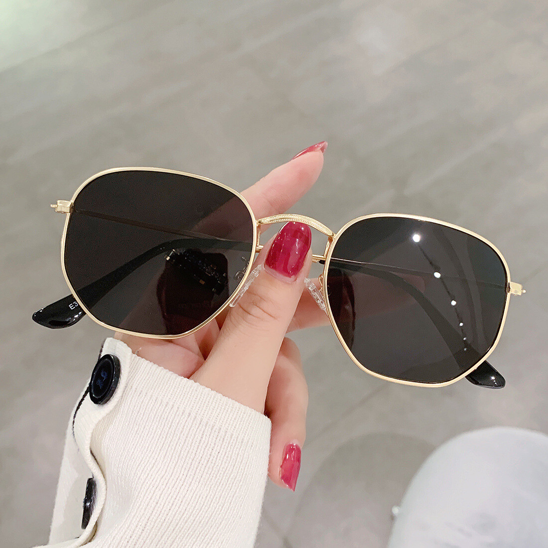 Retro Hipster Sunglasses Men Women Geometric Square Vintage Metal Frame Glasses
