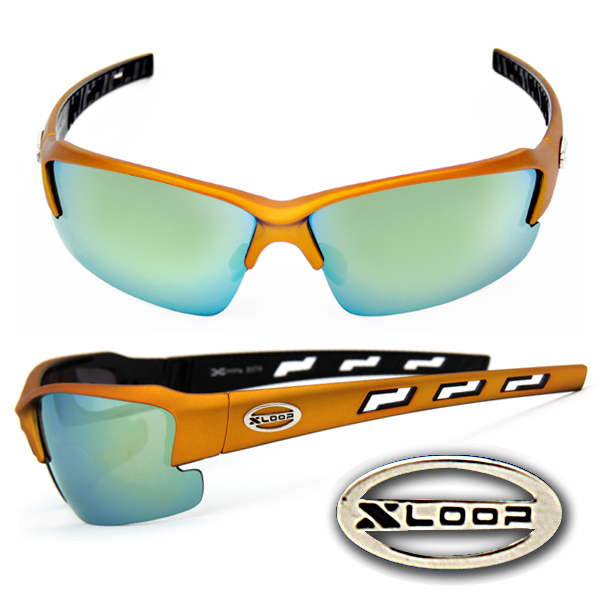 Discounted Xloop Sports Sunglasses – Matte Gold Frame Gold Mirror Lens- X46