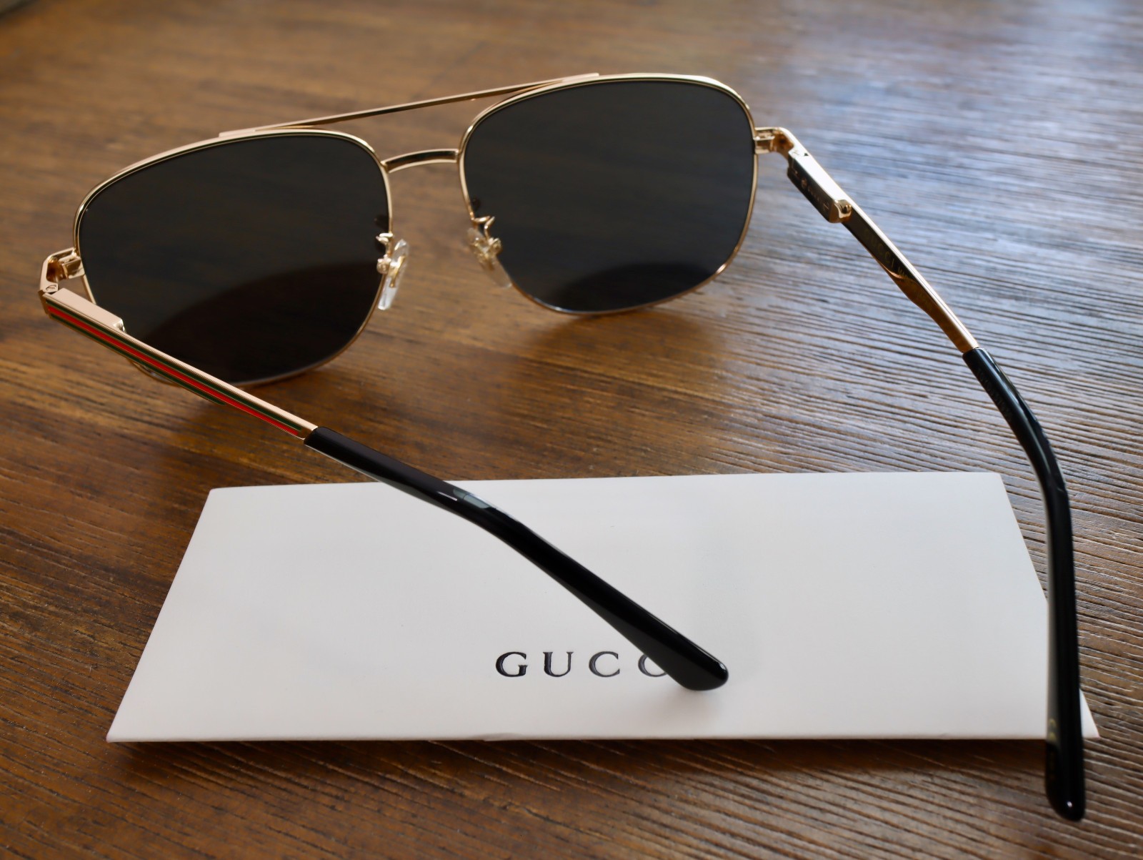 Gucci GG1223S 002 60mm Aviator Sunglasses in Gold/Gray Lens