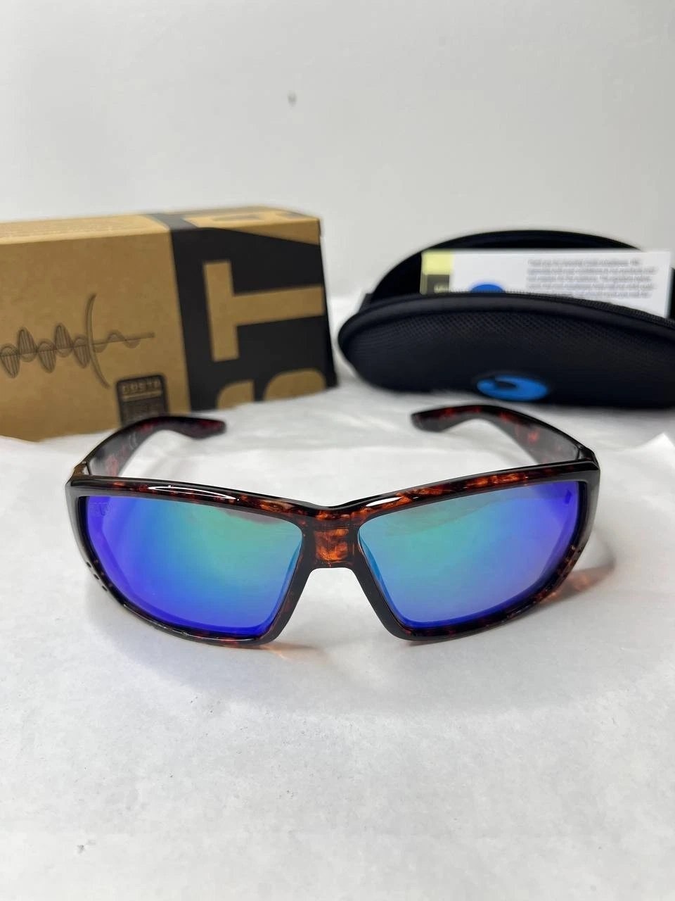 NEW Costa Del Mar Fantail Polarized Sunglasses Tortoise Blue Mirror 580P UV400