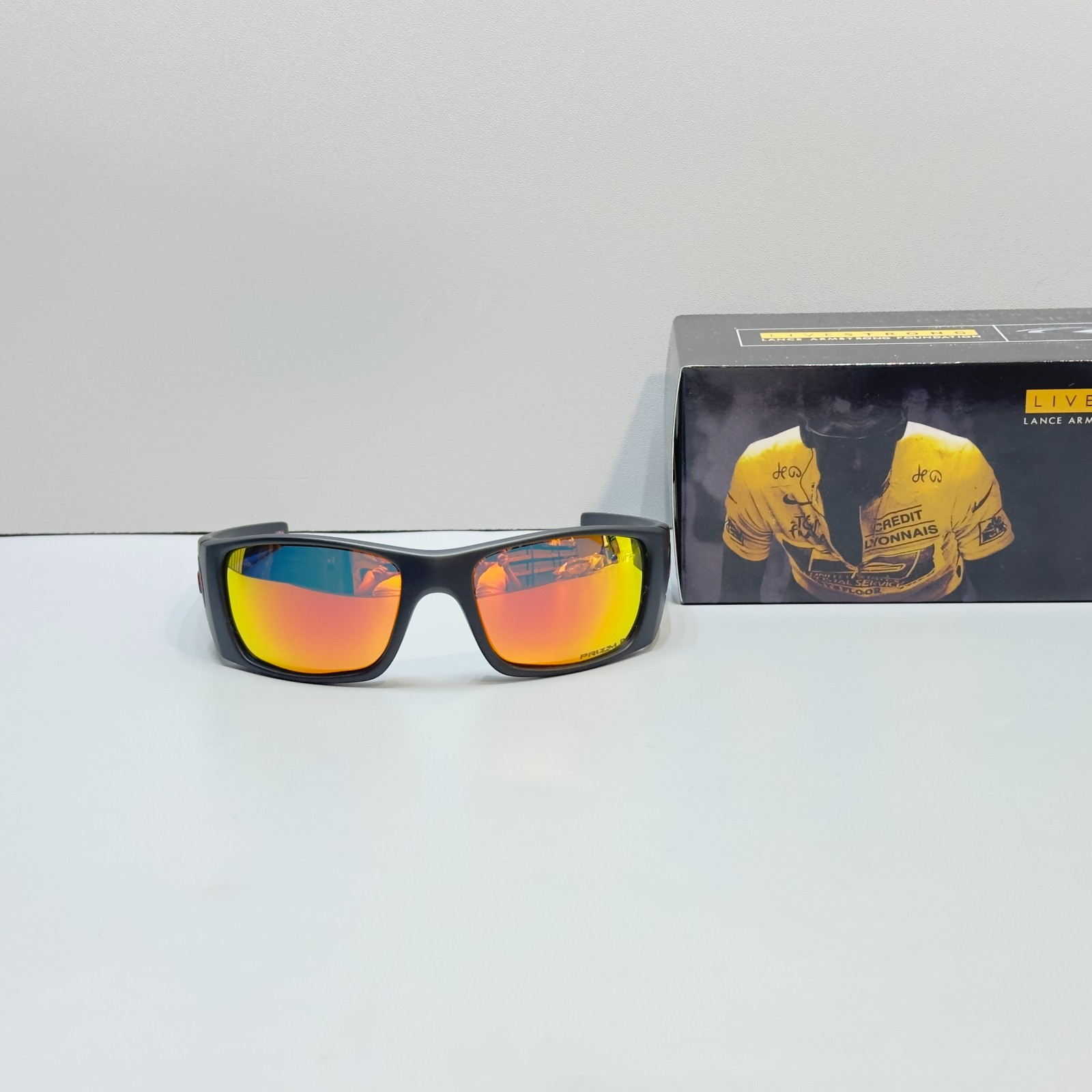 Oakley Fuel Cell OO9096 Matte Black Frame Prizm Ruby Sunglasses Red Icon W/ Box