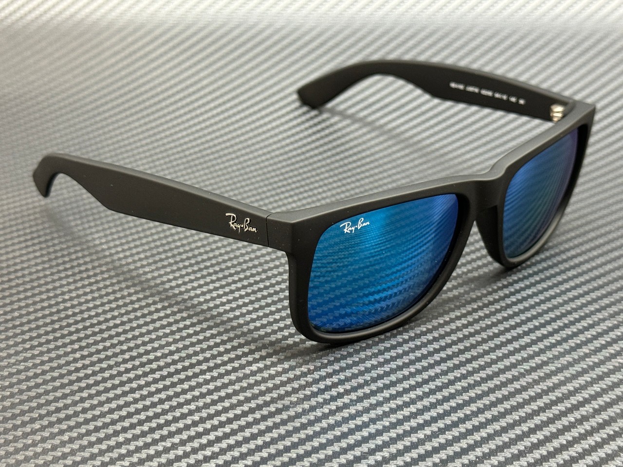 RAY BAN RB4165 622 55 Rubber Black Blue Flash Unisex 54 mm Sunglasses