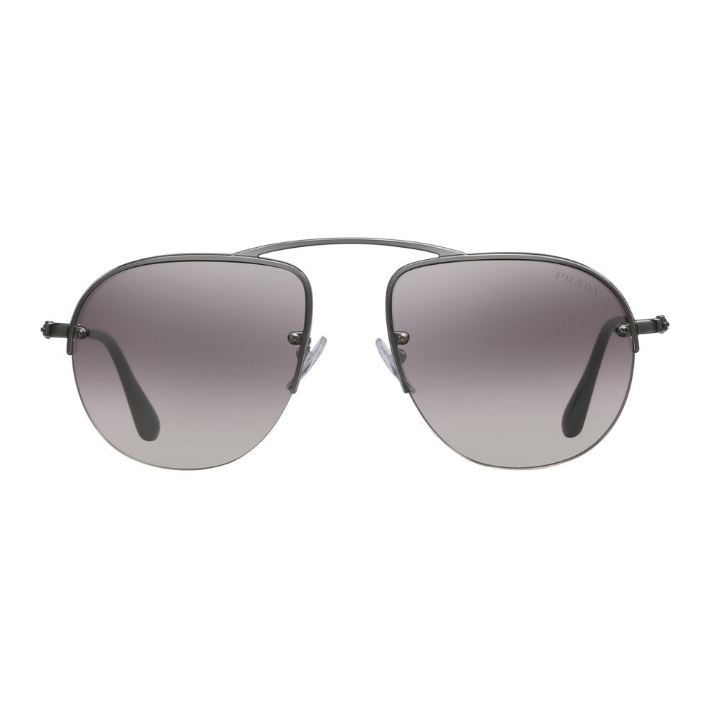 $350 Prada SPR64V Teddy Folding – Dark Lead Aviator Pilot Sunglasses