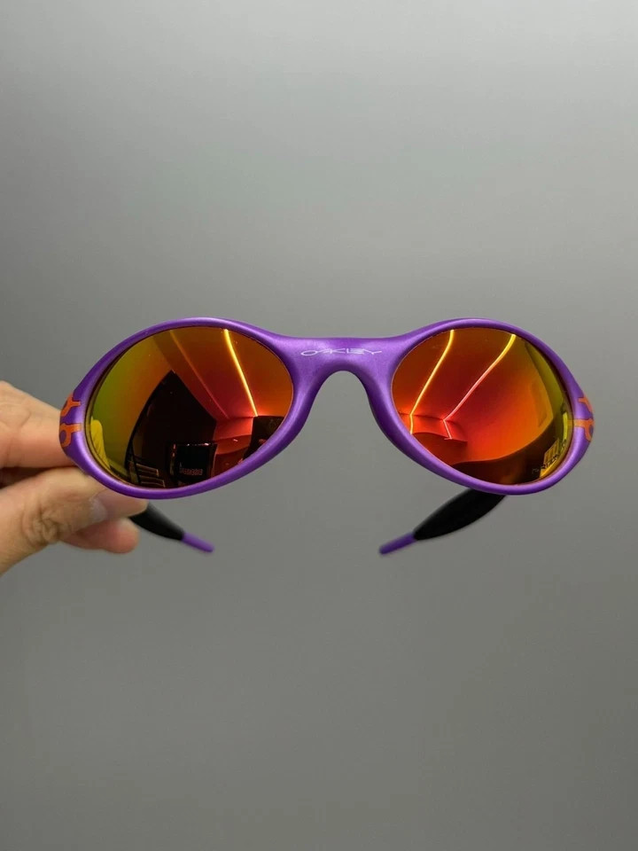 Vintage Oakley Eye Jacket Polarized Ruby ​Lenses Purple Frames Y2KIN BOX