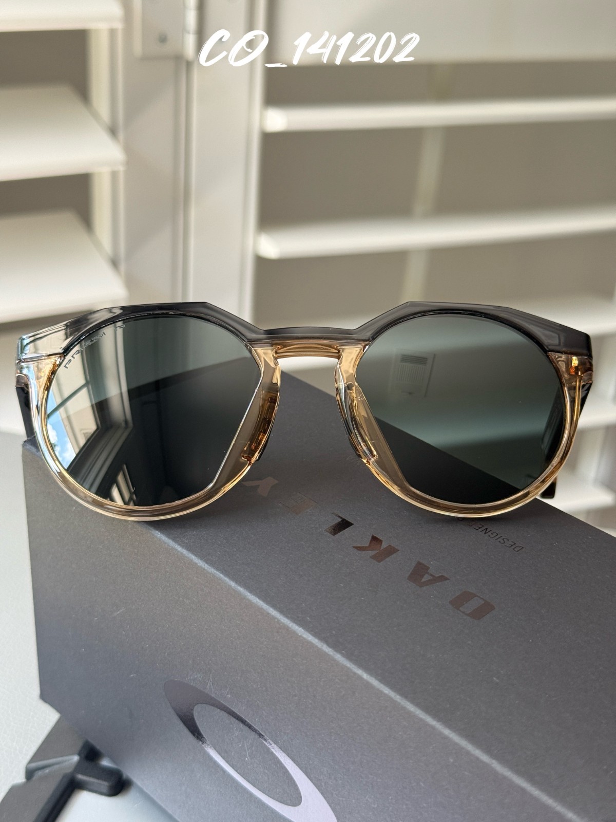 Oakley HSTN Sunglasses Amber/Black Frame Prizm Black Lenses