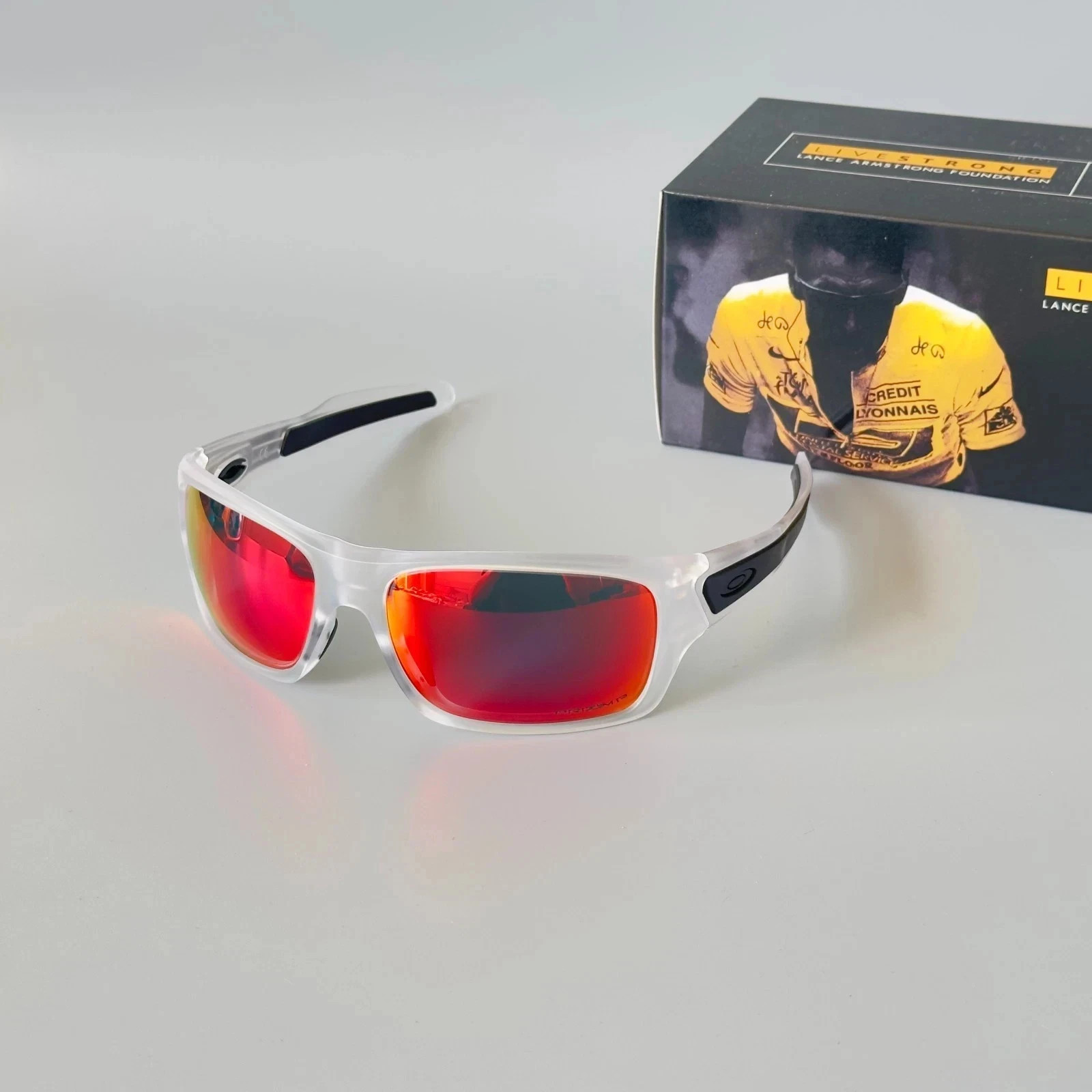 Oakley Turbine OO9263 Clear Frame Prizm Ruby Polarized Sunglasses
