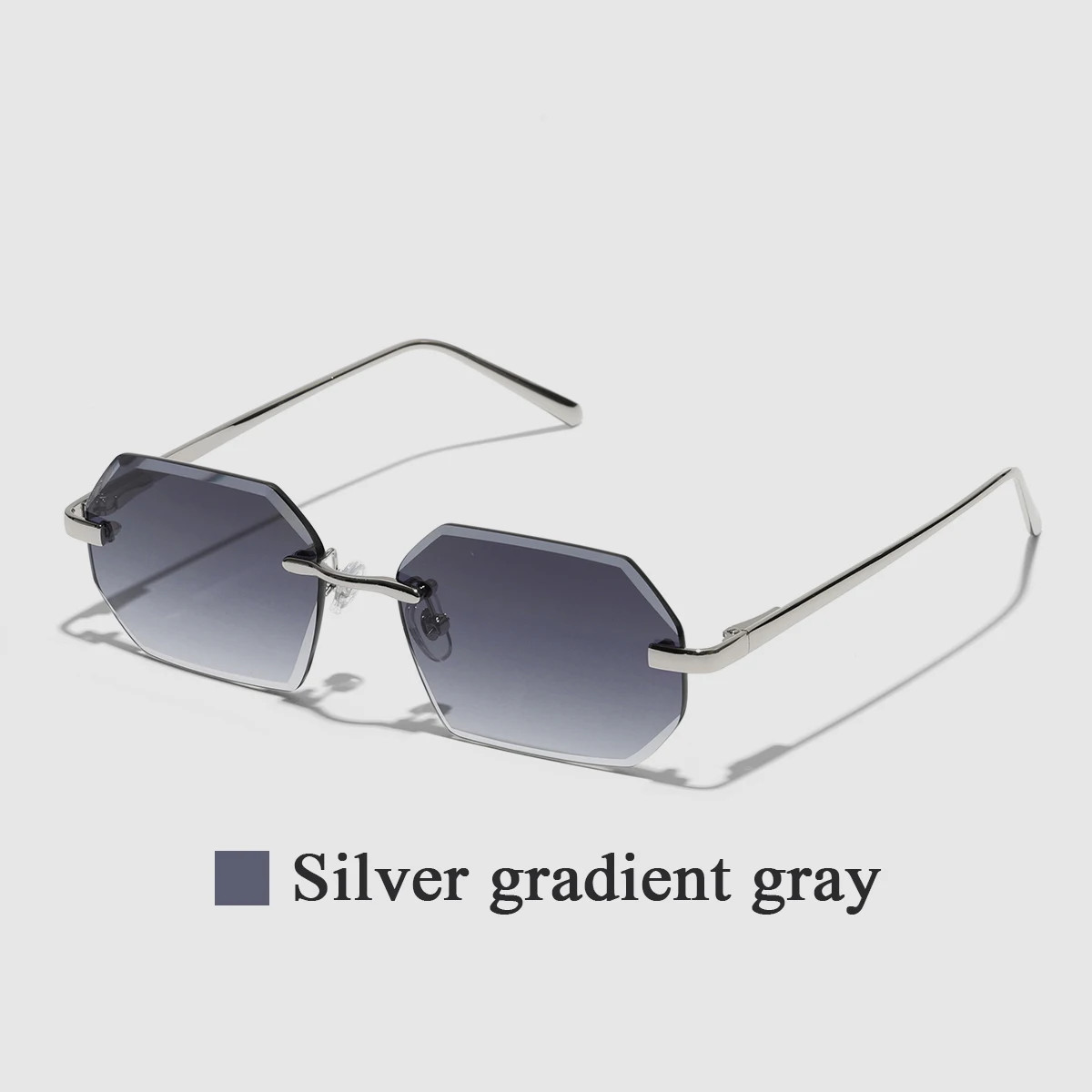Rimless Sunglasses Diamond Cut Lens Unisex UV400 Metal Casual Wear Style