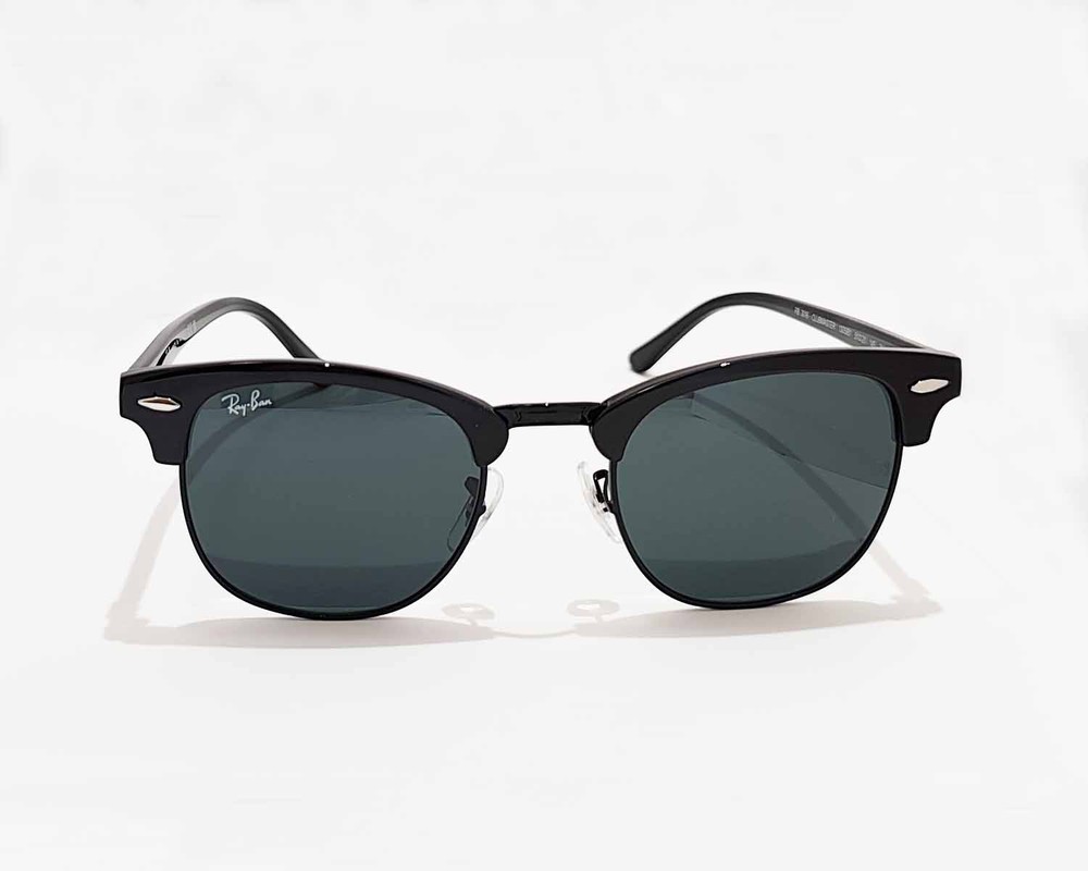 Ray-Ban Sunglasses RB3016 Clubmaster Marble Black Frame Dark Grey Lens 51mm