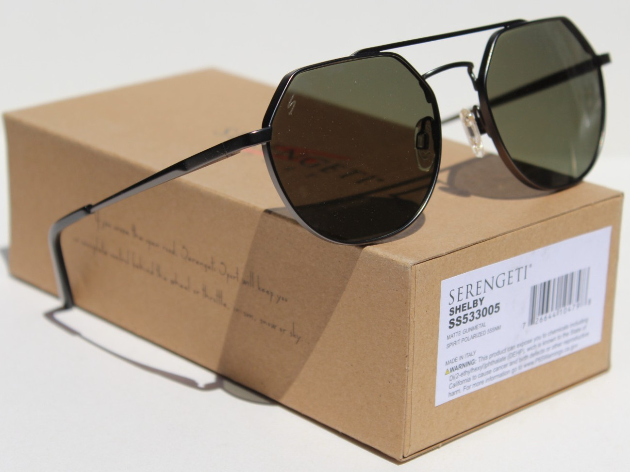 SERENGETI Shelby POLARIZED Sunglasses Matte Gunmetal/Spirit 555nm SS533005 NEW