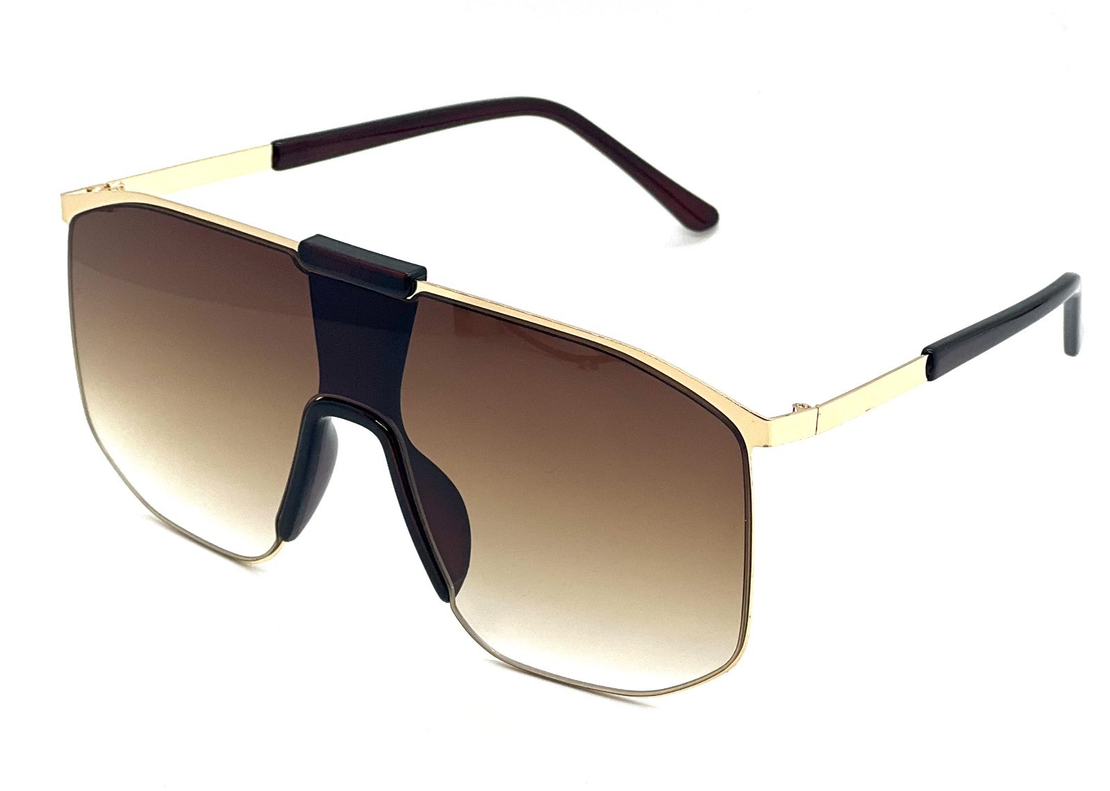Men Women Black Lens Glasses Sunglasses Fashion Big Oversize Flat Lens Square