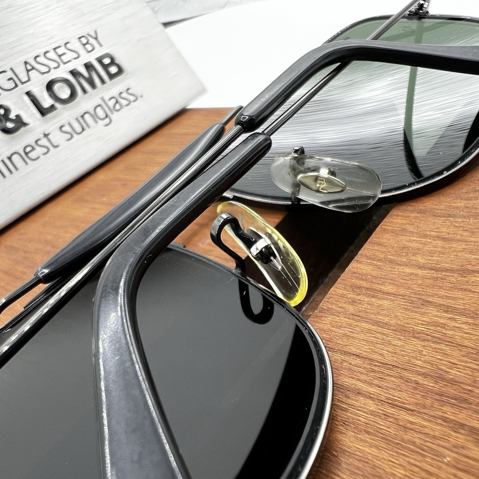 58[]17mm VINTAGE B&L RAY BAN WO965 G15 BLACK CHROME EXPLORER AVIATOR SUNGLASSES