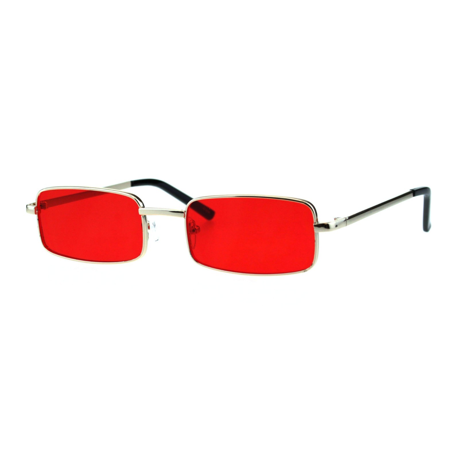 Perfect Rectangular Sunglasses Unisex Fashion Metal Frame Color Lens UV400