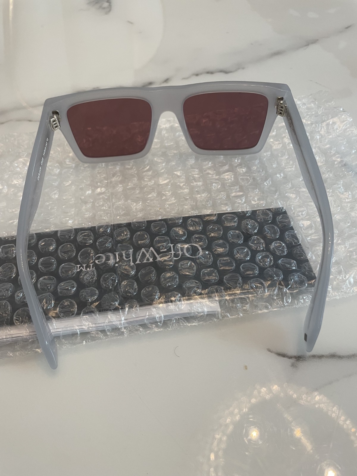 OFF WHITE OERI109 UNISEX SUNGLASSES Grey/Burgundy comes with branded box&pouch