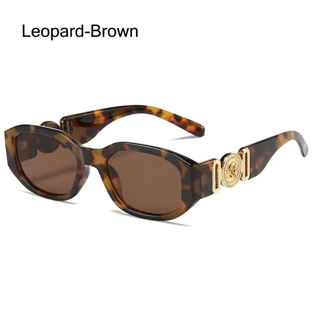 Irregular Oval Sunglasses Metal Rose Accent UV400 Unisex Retro Fashion Shades
