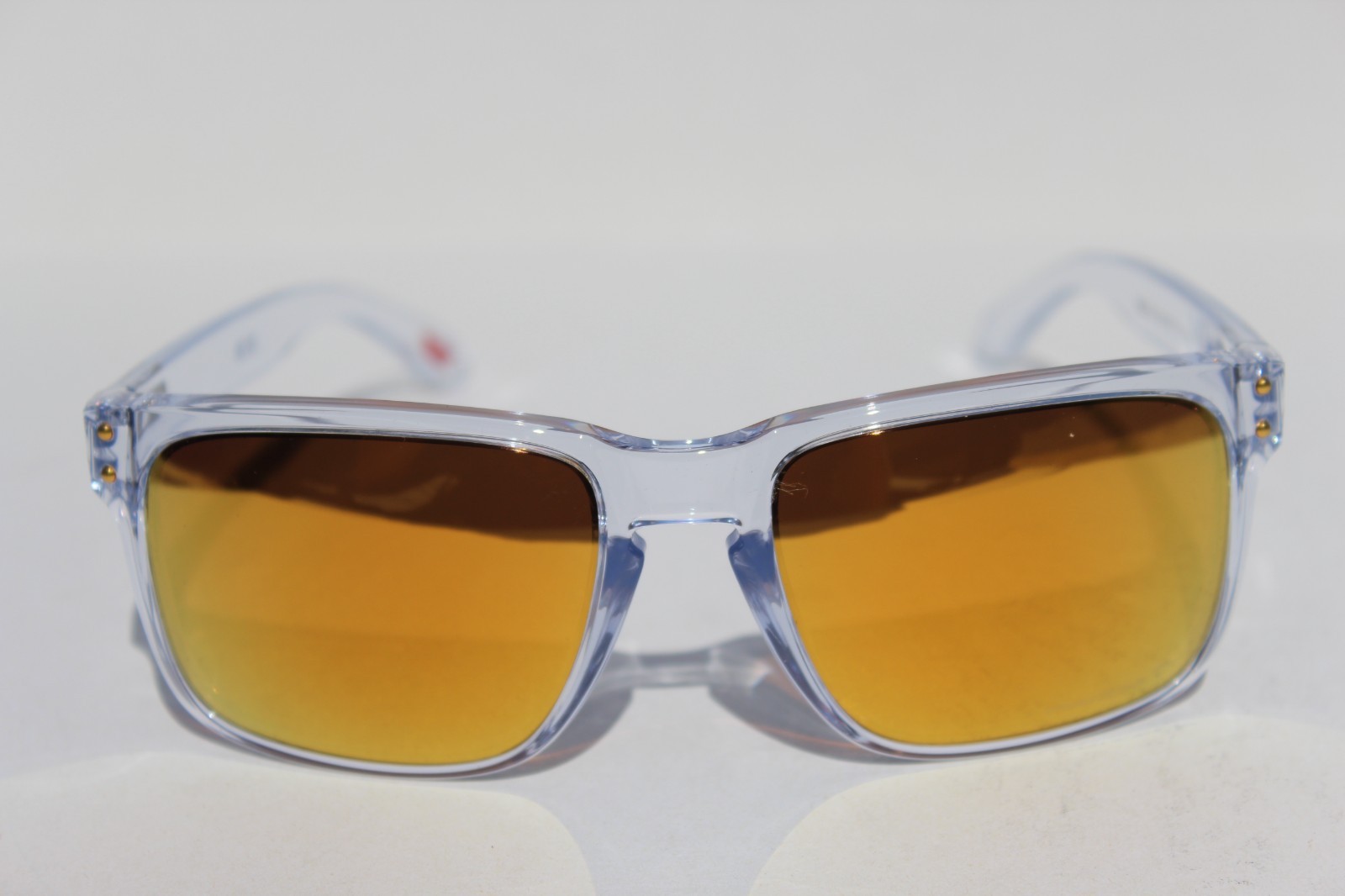 OAKLEY Holbrook POLARIZED Sunglasses Crystal Clear/Prizm 24K Gold OO9102-AD NEW