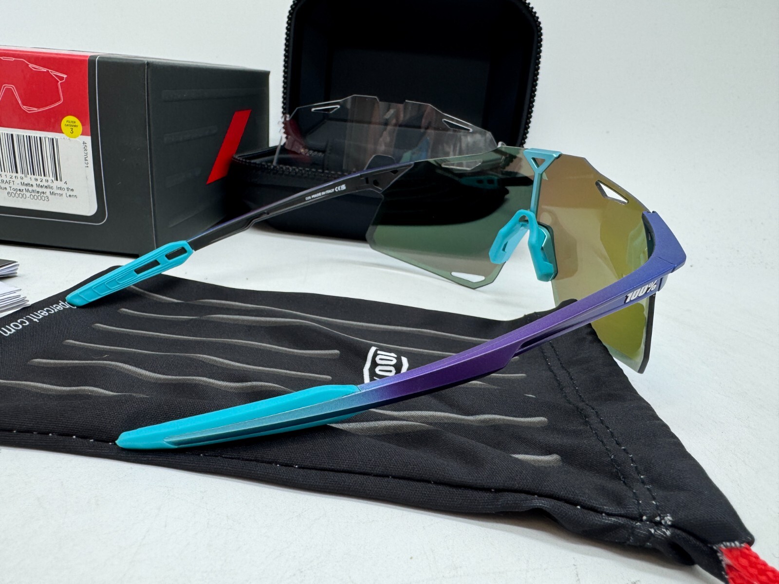 100% HYPERCRAFT SPORT PERFORMANCE FRAMELESS SUNGLASSES SCRATCH RESISTANT UV400