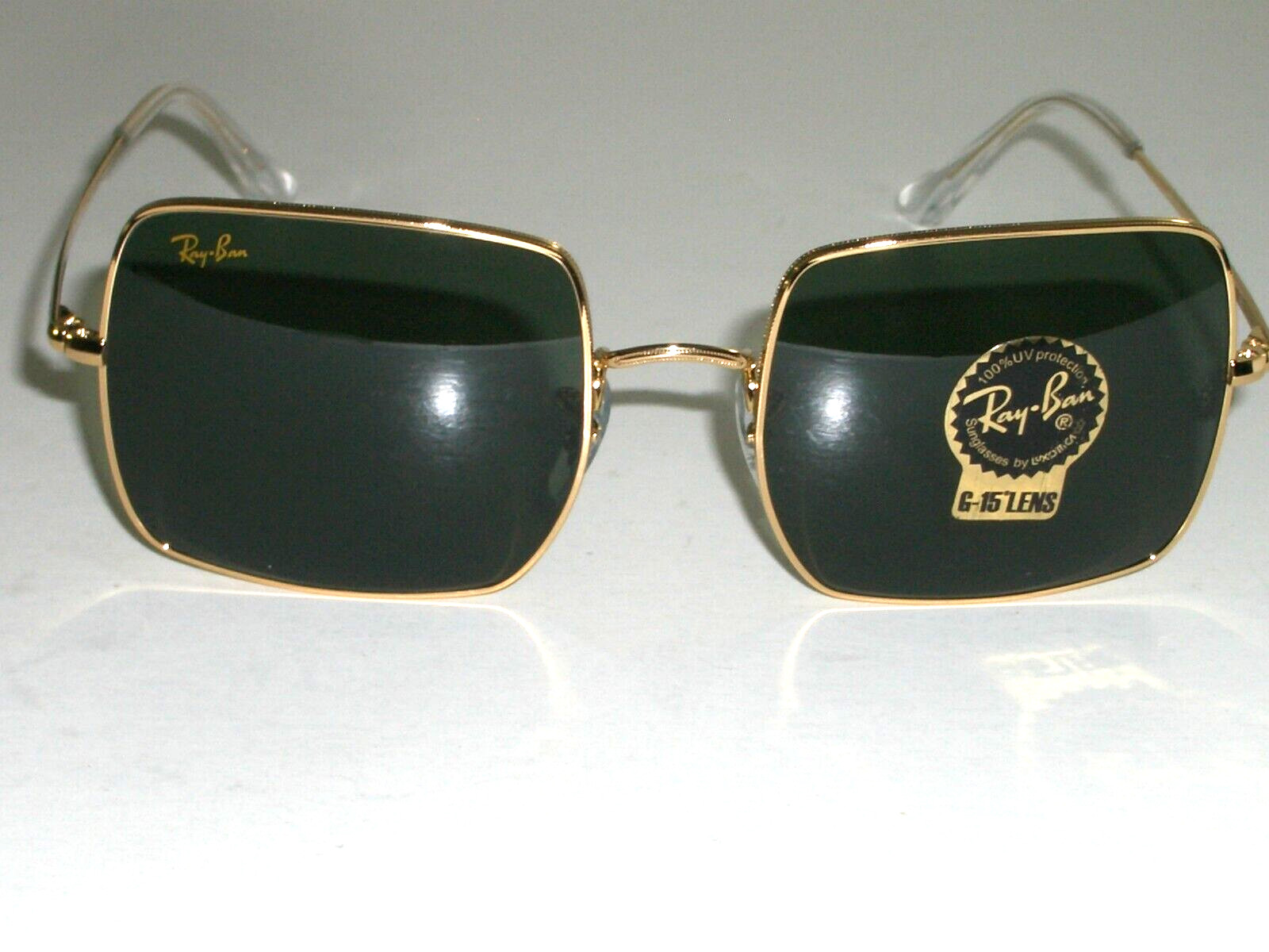 54[]19 145 RAY-BAN ITALY RB1971 G15 UV GOLD LARGE SQUARE SHAPED SUNGLASSES NEW