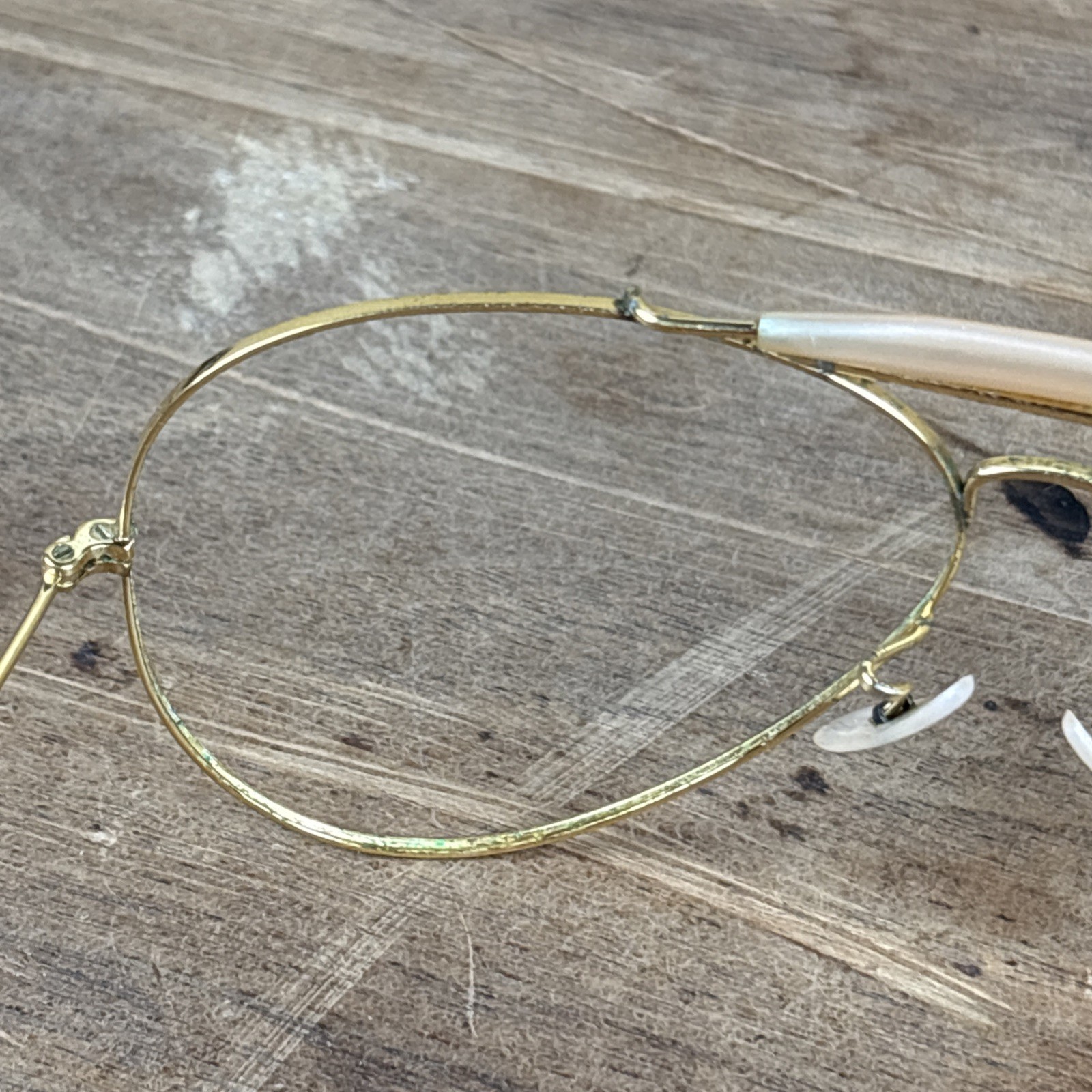 Vtg B&L Ray-Ban RB3030 Sunglasses Outdoorsman Gold Brow Bar FRAMES ONLY 62-14