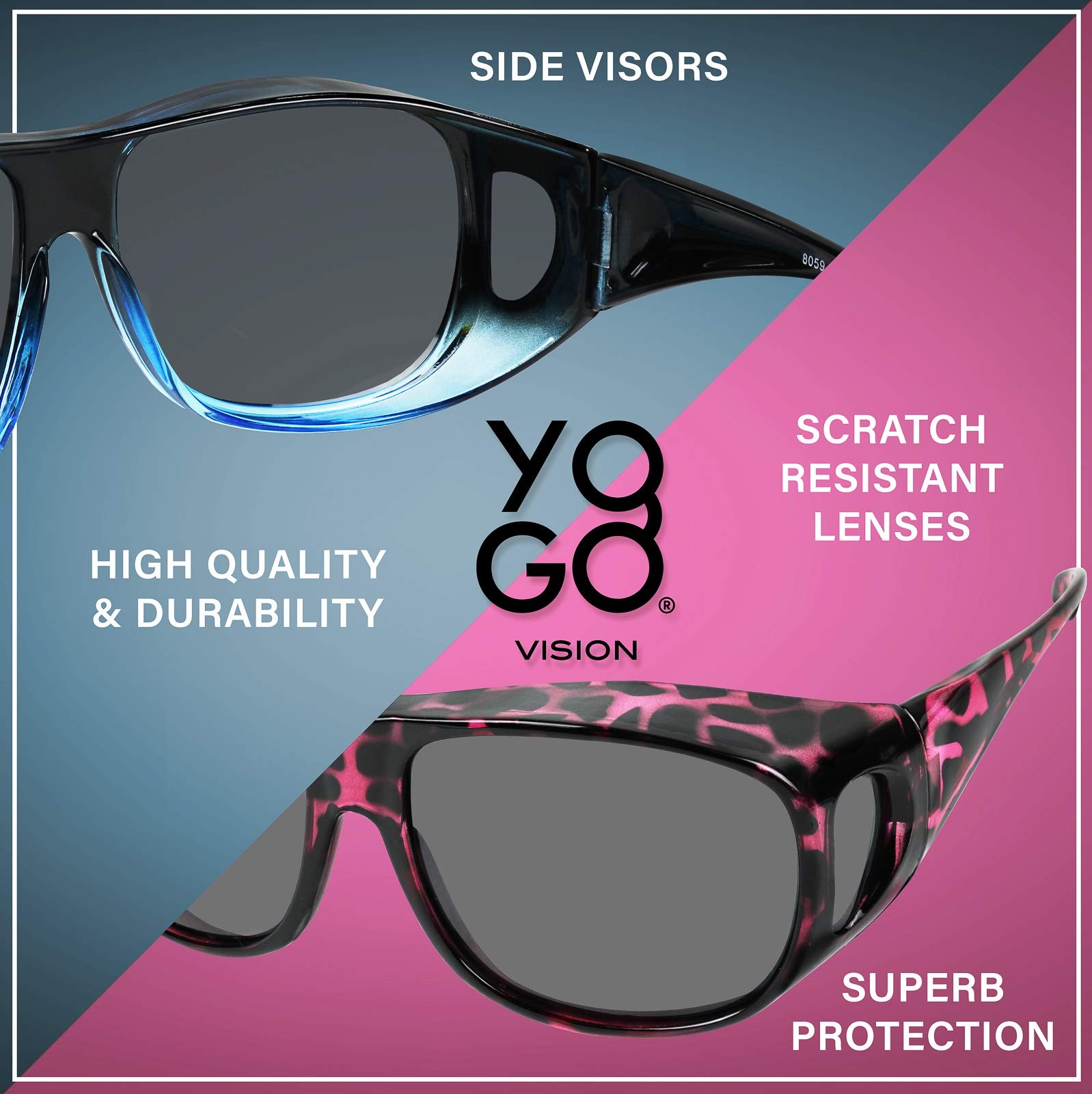 Fit Over Wrap Sunglasses Polarized Lens Wear Over Eyeglasses 100% UV Protection