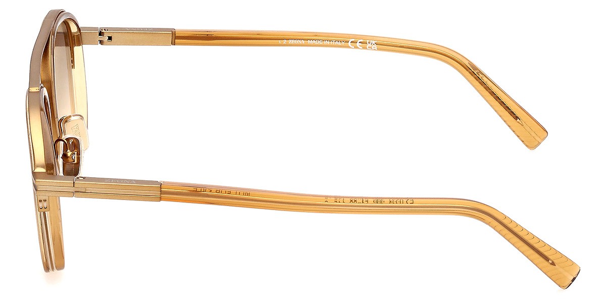 Ermenegildo Zegna EZ0231 Sunglasses Men Shiny Dark Yellow 51mm