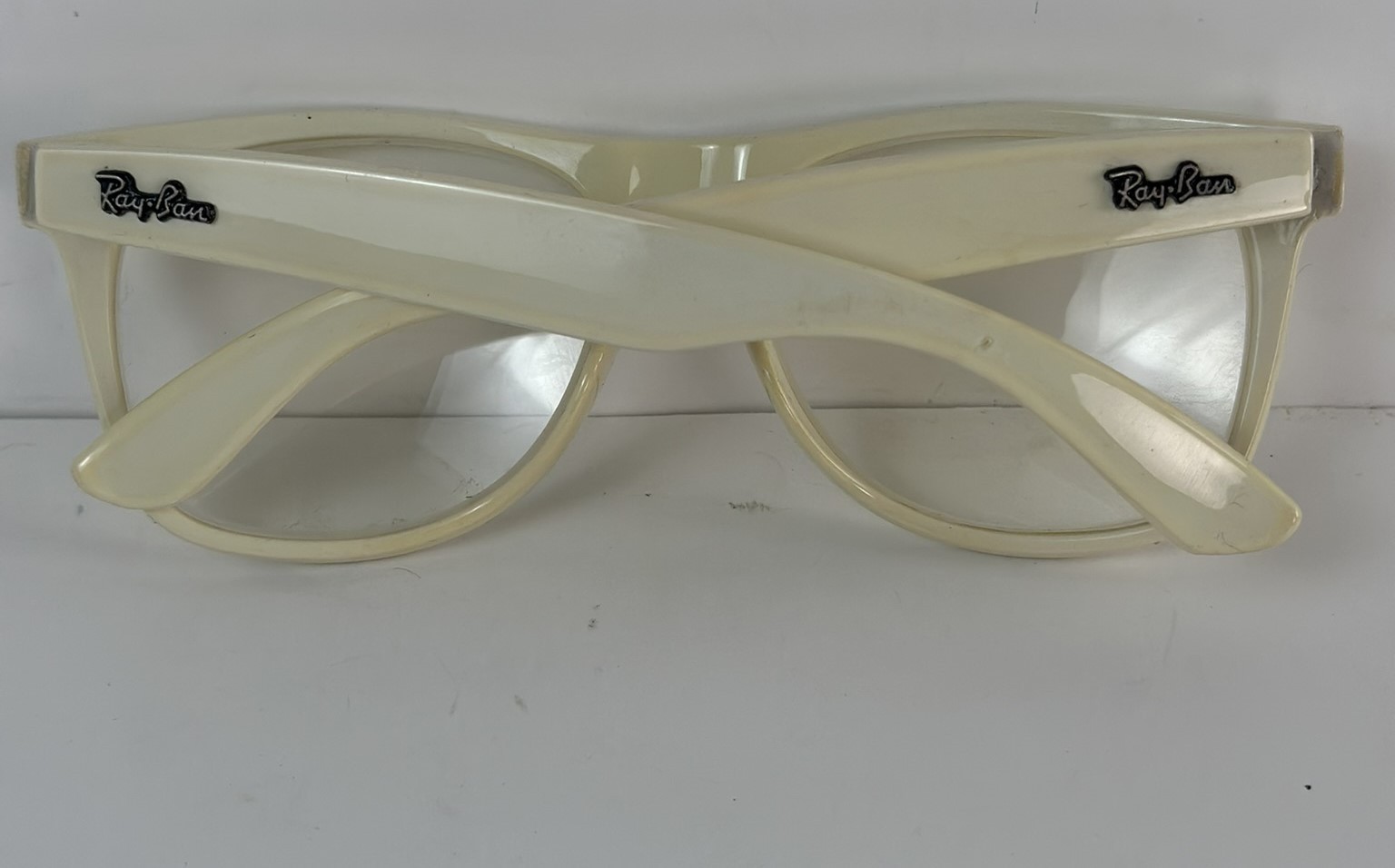 Ray Ban RB2141 Wayfarer Glasses Ivory Off White Vintage Bausch Lomb Made in USA