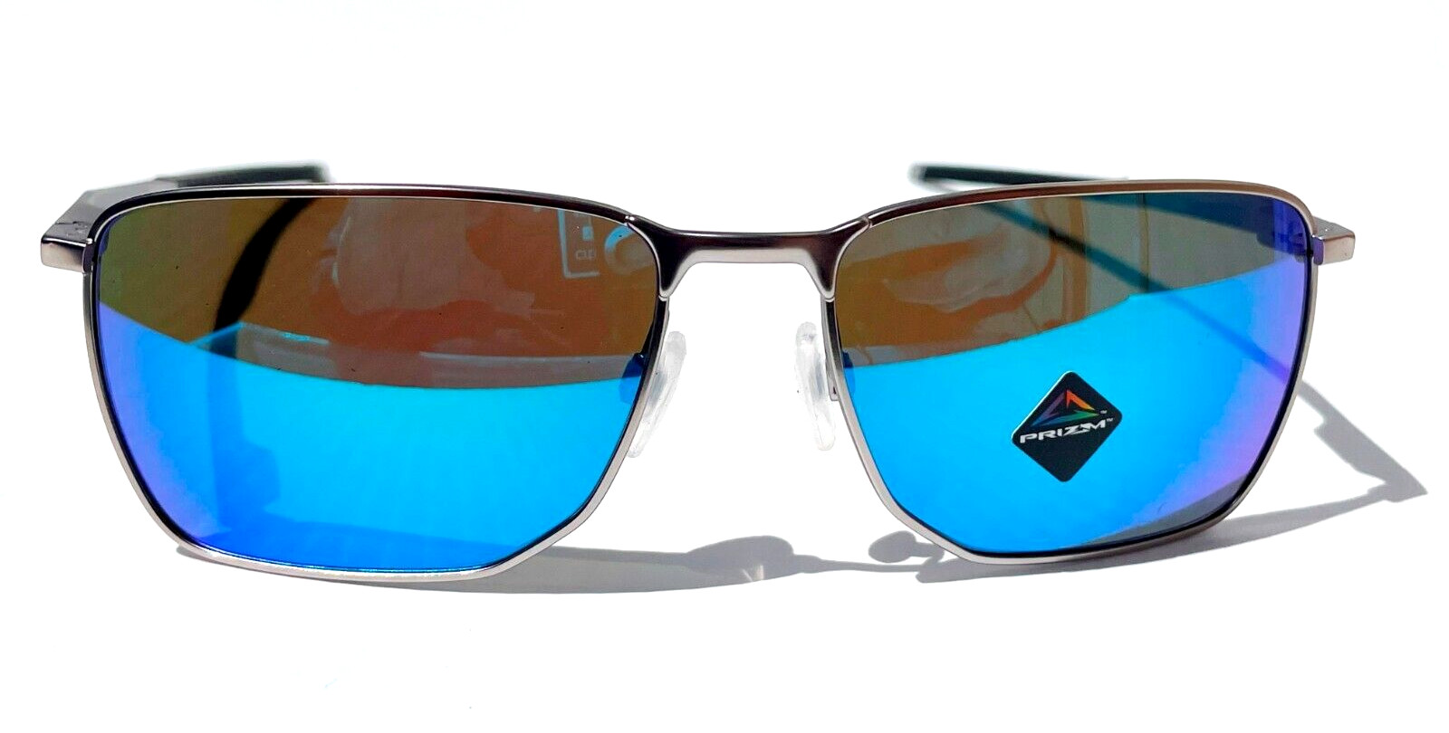 NEW Oakley EJECTOR Satin Chrome PRIZM Sapphire Lens Sunglass 4142-04
