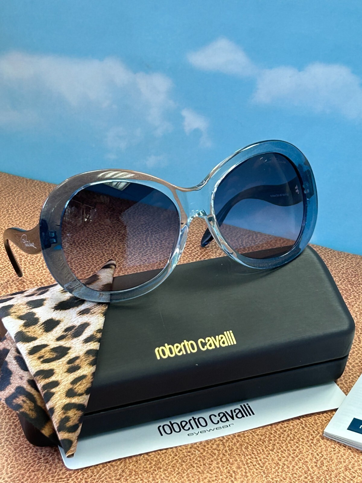 NEW Roberto Cavalli RC734S 86B Full Moon Blue Gradient Sunglasses 60-17-135mm