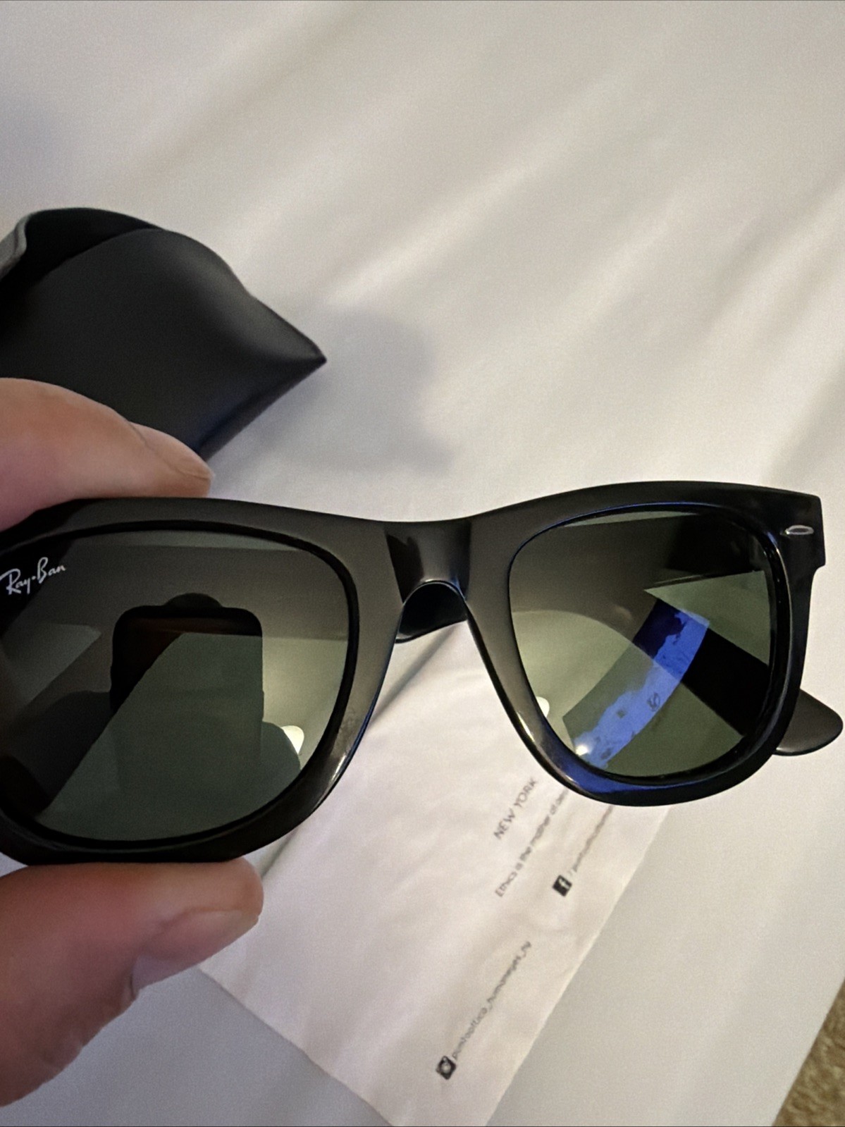 Ray-Ban Original Wayfarer Classic RB2140 901 50-22 Sunglasses Black G-15-USED