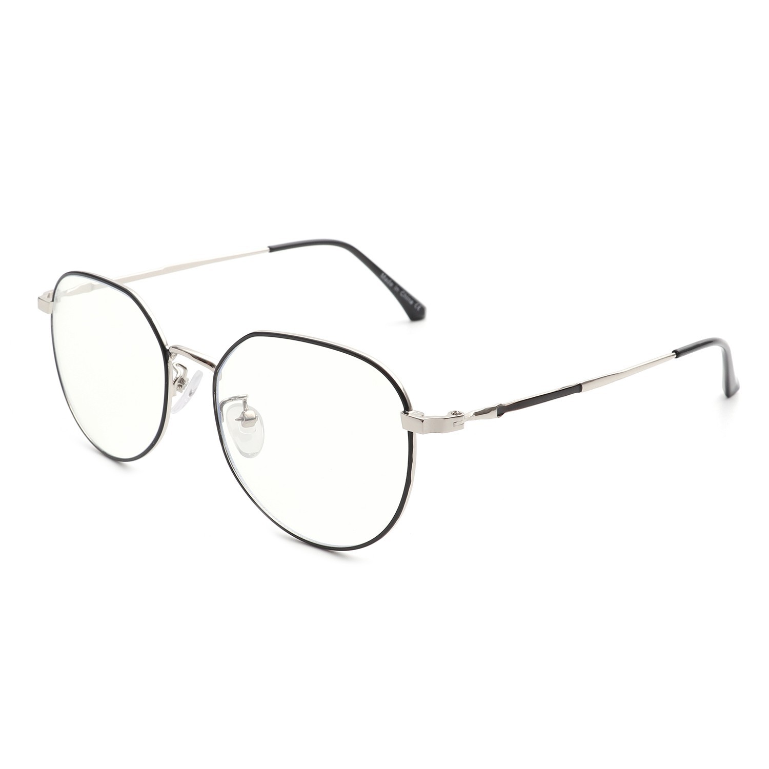 Circle Round Blue Light Blocker Glasses Geometric Metal Frame Unisex Eyewear