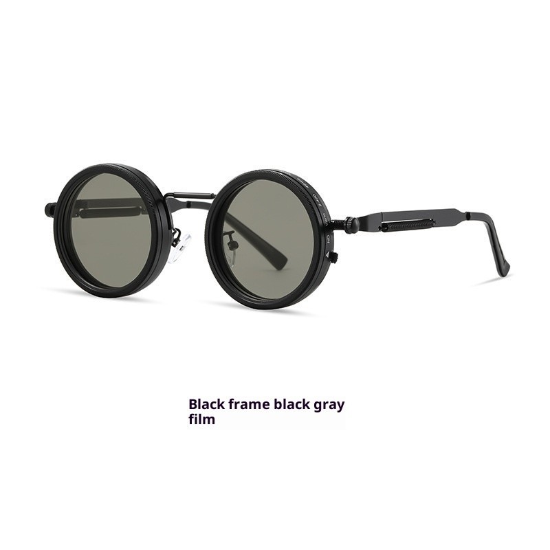 Adjustable Dimming Polarized Round Sunglasses ND9 UV400 Retro Punk