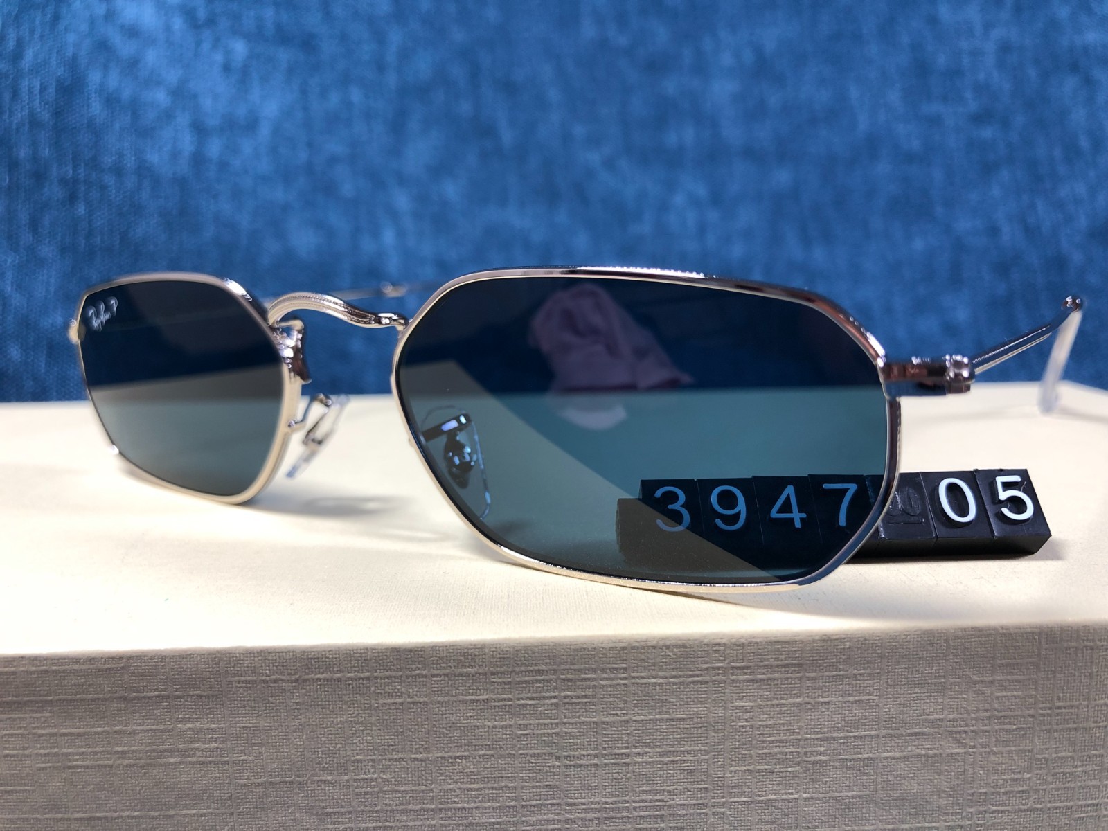 Ray-Ban RB3947 Polished Arista Silver/Blue 57 mm Sunglasses 145mm 003/S2 57-18