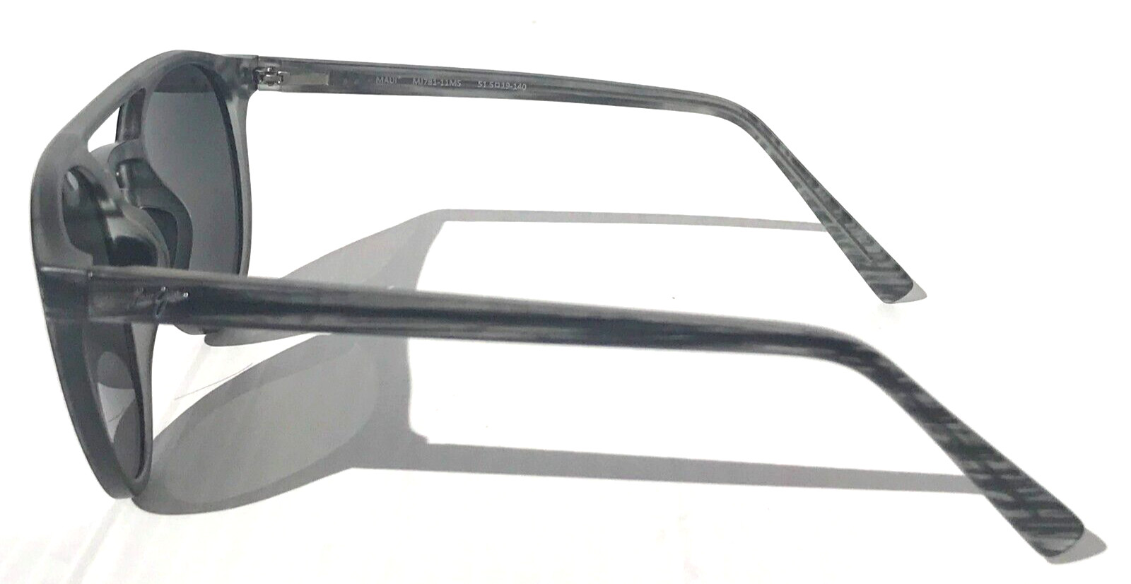 UK Maui Jim AH DANG Matte Grey Woodgrain POLARIZED Grey GLASS Sunglass 781-11M